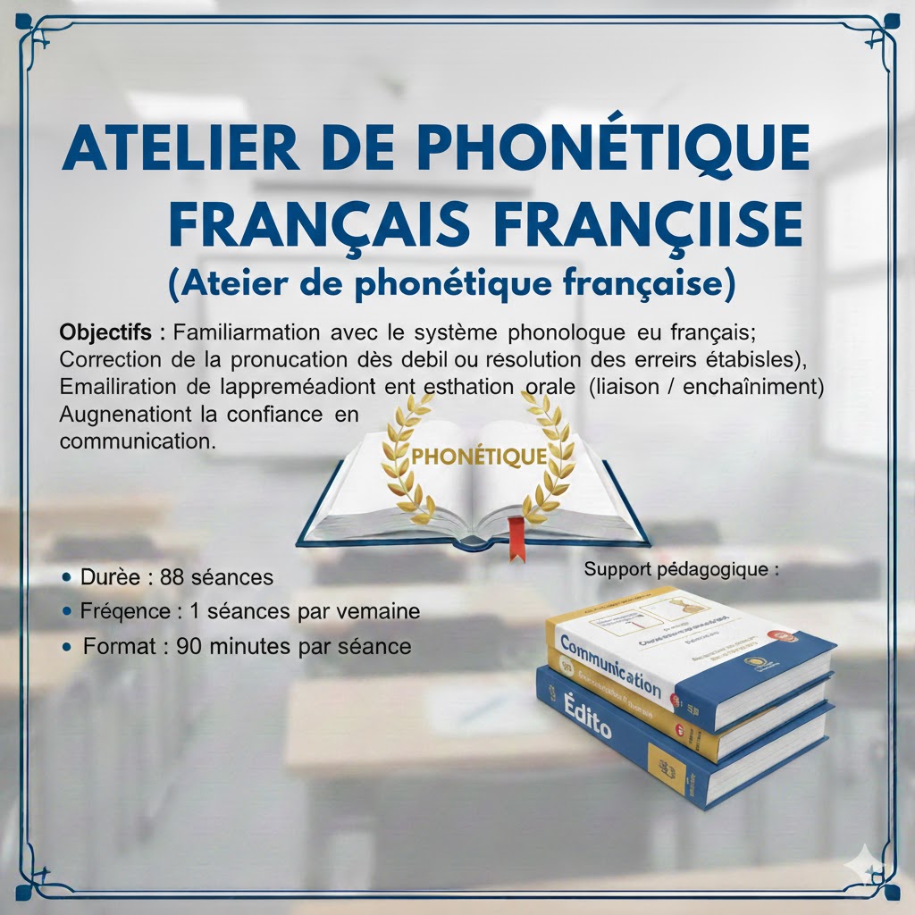 کارگاه تلفظ درست زبان فرانسوی (Atelier de phonétique)